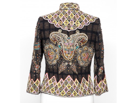 Etro Stunning Beaded Mandarin Color Jacket, Size 40