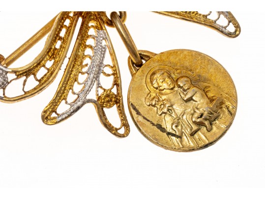 Charming 800 Silver Filigree Bow Brooch