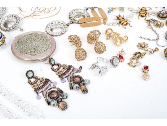 Large Lot Of Assorted Costume Jewelry, Including Vintage, And Tabletop Items