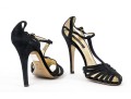 Roberto Cavalli Classic Black Suede Stilleto T-straps, Size 40