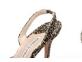Manolo Blahnik Bold Leopard Print Slingblacks, Size 39 1/2