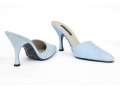 Colin Stuart Pair Of Two Sueded Mules, Light Blue And Light Tan, Size 8 1/2