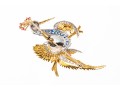 18k Yellow Gold Graceful Diamond Bird Brooch, App. 0.97 TCW