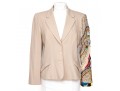 Christian Lacroix Elegant Tan Bejeweled Sleeve Wool Blazer