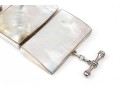 Starborn Sterling Silver Breathtaking Wide Mother-Of-Pearl And Citrine Panel Bracelet