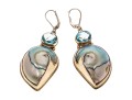 Sterling Abalone Shell And Topaz Pendant Earrings