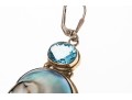 Sterling Abalone Shell And Topaz Pendant Earrings