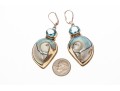 Sterling Abalone Shell And Topaz Pendant Earrings