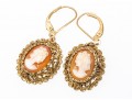 800 Silver Vermail Lovely Cameo Pendant And Matching 14k Wire Cameo Earrings 