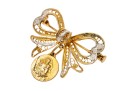 Charming 800 Silver Filigree Bow Brooch