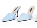 Colin Stuart Pair Of Two Sueded Mules, Light Blue And Light Tan, Size 8 1/2