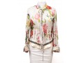 Roberto Cavalli Ivory, Leopard Print And Floral Blouse, Bejeweled, Size 48