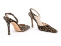 Manolo Blahnik Bold Leopard Print Slingblacks, Size 39 1/2