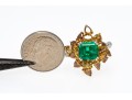 M. Christoff 18k Stunning Emerald, Yellow And White Diamond Cocktail Ring, Size 6.25+
