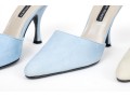 Colin Stuart Pair Of Two Sueded Mules, Light Blue And Light Tan, Size 8 1/2