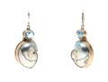 Sterling Abalone Shell And Topaz Pendant Earrings