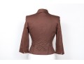 Blumarine Fun Brown Bejeweled Cotton Blazer, Size Italy 42