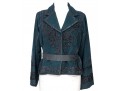 Dries Van Noten Blue Belted Linen Cotton Embroidered Jacket, Size Medium