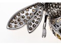 18k Striking Yellow Sapphire And White, Black And Cognac Diamond Bee Brooch