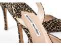 Manolo Blahnik Bold Leopard Print Slingblacks, Size 39 1/2