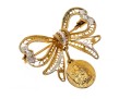 Charming 800 Silver Filigree Bow Brooch