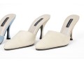 Colin Stuart Pair Of Two Sueded Mules, Light Blue And Light Tan, Size 8 1/2