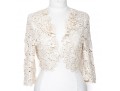 Oscar De La Renta Ivory Crochet Style Cardigan Sweater, Size Large