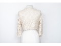 Oscar De La Renta Ivory Crochet Style Cardigan Sweater, Size Large
