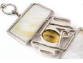 Starborn Sterling Silver Breathtaking Wide Mother-Of-Pearl And Citrine Panel Bracelet