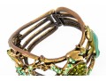 Fabulous Bedazzled Rhinestone Frog Motif Wide Hinged Cuff Bracelet