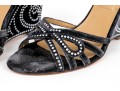 Valentino Garavini Extravagant, Dark Grey Strappy Wedge Sandals, Bejeweled, Size 40 1/2