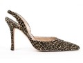 Manolo Blahnik Bold Leopard Print Slingblacks, Size 39 1/2