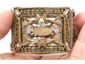 Margaret Thurman Sterling And Bronze Wide Lattice And White Topaz Cuff Bracelet