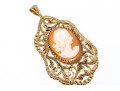 800 Silver Vermail Lovely Cameo Pendant And Matching 14k Wire Cameo Earrings 