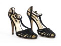 Roberto Cavalli Classic Black Suede Stilleto T-straps, Size 40