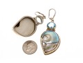 Sterling Abalone Shell And Topaz Pendant Earrings