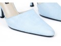Colin Stuart Pair Of Two Sueded Mules, Light Blue And Light Tan, Size 8 1/2