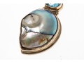 Sterling Abalone Shell And Topaz Pendant Earrings