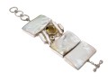 Starborn Sterling Silver Breathtaking Wide Mother-Of-Pearl And Citrine Panel Bracelet