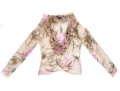 Gucci Ivory And Pink Sheer Silk Floral Blouse, Size 42