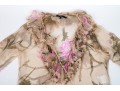 Gucci Ivory And Pink Sheer Silk Floral Blouse, Size 42