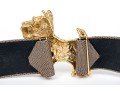 Mimi Din Vintage Scotty Dog Motif Belt Buckle, With Belt
