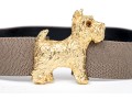 Mimi Din Vintage Scotty Dog Motif Belt Buckle, With Belt