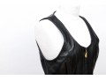 Dana Buchman Black Leather Zip Vest, Size 10