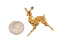 18k Yellow Gold Endearing Deer Motif Animal Form Brooch