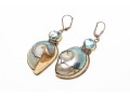 Sterling Abalone Shell And Topaz Pendant Earrings