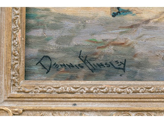 Dennis Ainsley (American, 1880-1952), Oil On Canvas, “Breton Village”