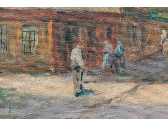 Dennis Ainsley (American, 1880-1952), Oil On Canvas, “Breton Village”