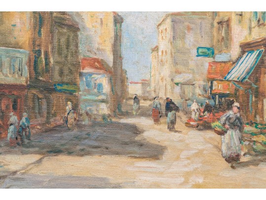 Dennis Ainsley (American, 1880-1952), Oil On Canvas, “Breton Village”