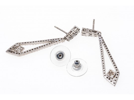 Sterling And Bright White Zirconia Earrings